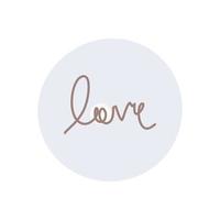 Social media highlight icon love hand drawn pastel color white background vector