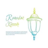 diseño de plantilla de linterna para ramadan kareem en diseño dibujado a mano con color degradado vector