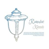 diseño de linterna en diseño de concepto dibujado a mano con color degradado para ramadán o diseño de plantilla eid vector