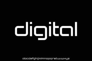 Unique modern digital display font vector