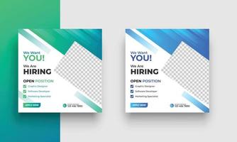 Poster for we are hiring. employees needed. Job recruitment design for companies or agency vector