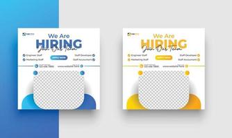 Poster for we are hiring. employees needed. Job recruitment design for companies or agency vector