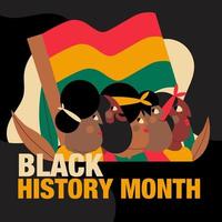 retratos de dibujos animados, multitud de africanos, bandera de sudáfrica, mes de la historia negra vector