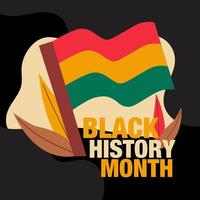 Black history month, flag of South Africa, hand drawn vector illustration