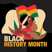 Girl and guy africans holding flag of south africa, black history month vector