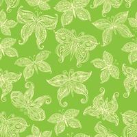 Seamless pattern with ornate butterflies vector