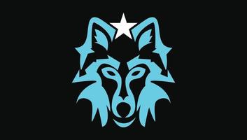 A minimalistic wolf or fox face logo design that represents a professional brand vector