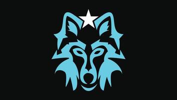 A minimalistic wolf or fox face logo design that represents a professional brand vector