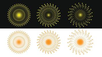 elementos de diseño de celebración de fuegos artificiales para hacer diseños de iluminación ilustraciones vectoriales 5 vector