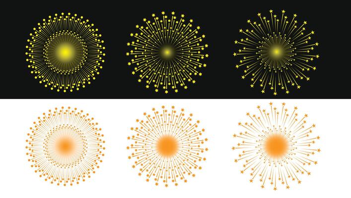 Fireworks Celebration Design Elements for making lighting designs vectors  illustrations 5