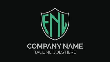 FNL Letters Name Initials Shield Monogram Logo Design Template vector