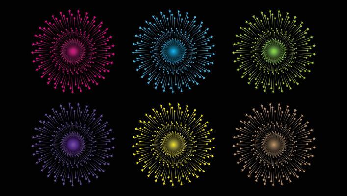 Fireworks Celebration Design Elements for making lighting designs vectors  illustrations 6