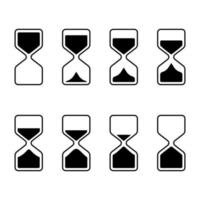 conjunto de iconos de reloj de arena. símbolo de reloj de arena para fotogramas de animación. ilustración vectorial vector