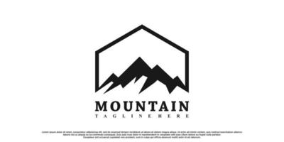 diseño de logotipo de montañas con vector premium de concepto único vintage