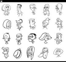 conjunto de caras y estados de ánimo de personajes de dibujos animados vector
