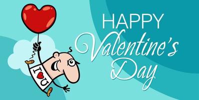 diseño del día de san valentín con hombre de dibujos animados y corazón vector