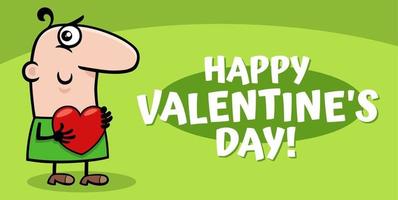 Valentines Day design with cartoon man with heart vector