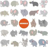 personajes de animales salvajes de dibujos animados gran conjunto vector