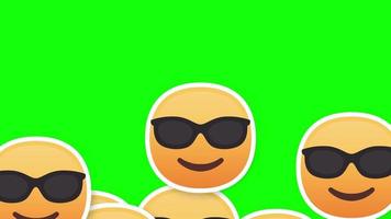 gezicht met zonnebril emoji verticaal overgang groen scherm video