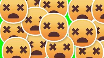 cara muerta emoji transición horizontal pantalla verde video