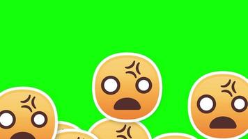 cara asustada emoji transición vertical pantalla verde video