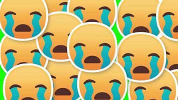 rosto chorando emoji transição horizontal tela verde video