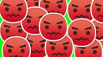 visage en colère emoji transition horizontale écran vert