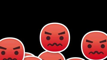 transição vertical de emoji de rosto zangado video
