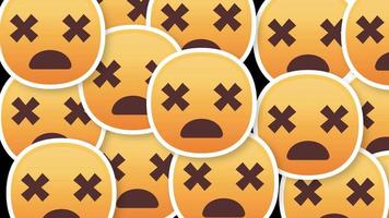 död- ansikte emoji horisontell övergång video