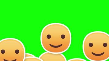 happy face emoji vertical transition green screen video