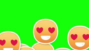 amor emoji tela verde de transição vertical video