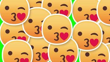 bacio emoji orizzontale transizione verde schermo video