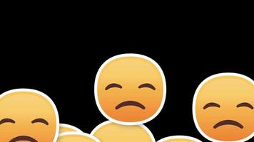 triste viso emoji verticale transizione video