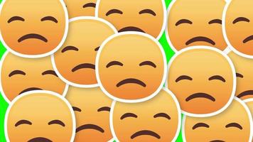 trauriges Gesicht Emoji horizontaler Übergang grüner Bildschirm video