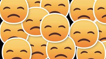 triste viso emoji orizzontale transizione video