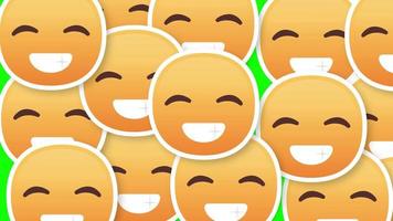 Sorridi viso emoji orizzontale transizione verde schermo video