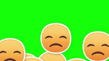triste viso emoji verticale transizione verde schermo video