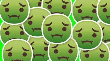 sjuk ansikte emoji horisontell övergång grön skärm video