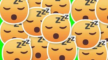 rosto dormindo emoji transição horizontal tela verde video