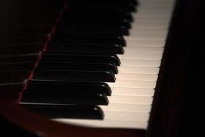 old piano keyboard detail close up photo