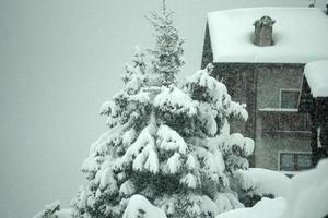 tempestad de nieve en los alpes italianos foto