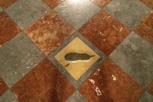 MUNICH, GERMANY - DECEMBER 31 2019 - Devil footprint in munich cathedral photo