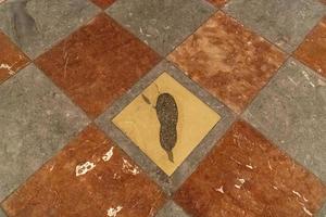 MUNICH, GERMANY - DECEMBER 31 2019 - Devil footprint in munich cathedral photo