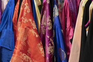 many japanese kimono dress at the market photo