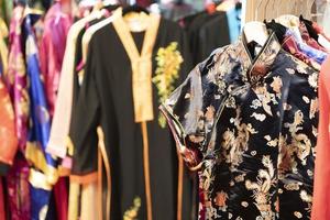 many japanese kimono dress at the market photo