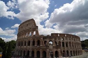 ROME, ITALY - JUNE 10 2018 -  Tourists taking pictures and selfies at colosseo photo