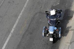 GENOA, ITALY - APRIL 13 2020 - Police control during coronavirus covid quarentine photo