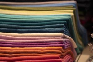 Different colors silk fabric photo