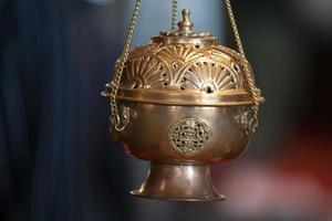 Incense metallic censer photo