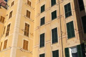 Camogli, Liguria, Italy picturesque fishermen village painted houses photo